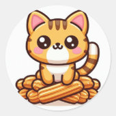 Churro kat cartoon sticker (Voorkant)
