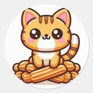 Churro kat cartoon sticker