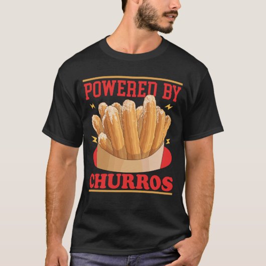 Churro-minnaar aangedreven door Churros T-shirt (Voorkant)