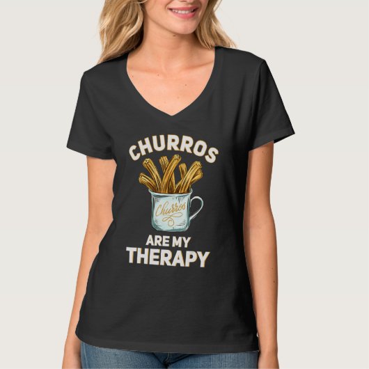 Churros are my Therapy  Churro Pastry T-shirt (Voorkant)