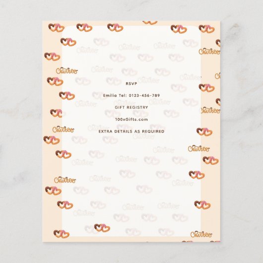 Churros en Luiers Baby Sprinkle Shower BUDGET (Achterkant)