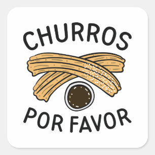 Churros Por Favor Vierkante Sticker