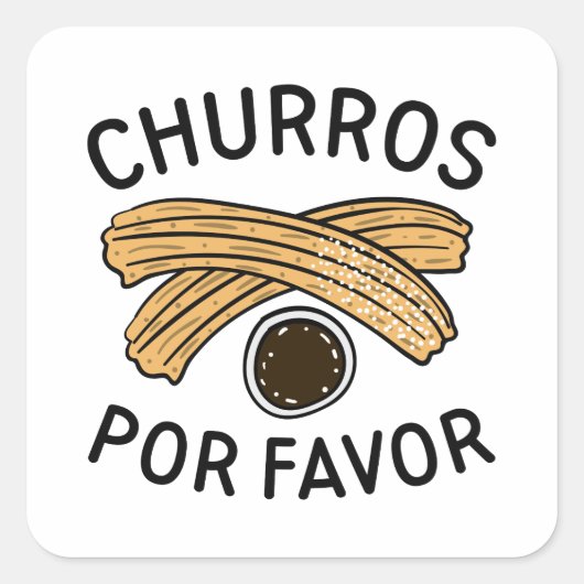 Churros Por Favor Vierkante Sticker (Voorkant)