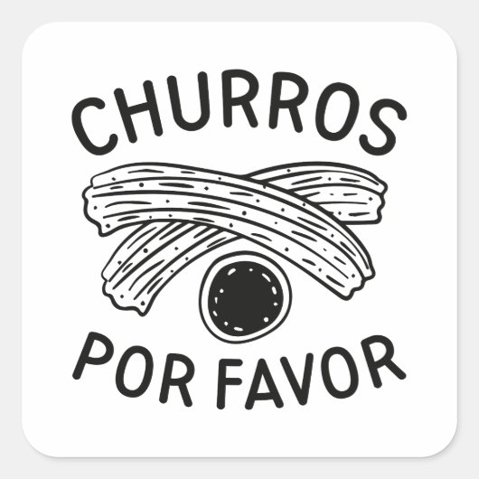 Churros Por Favor Vierkante Sticker (Voorkant)