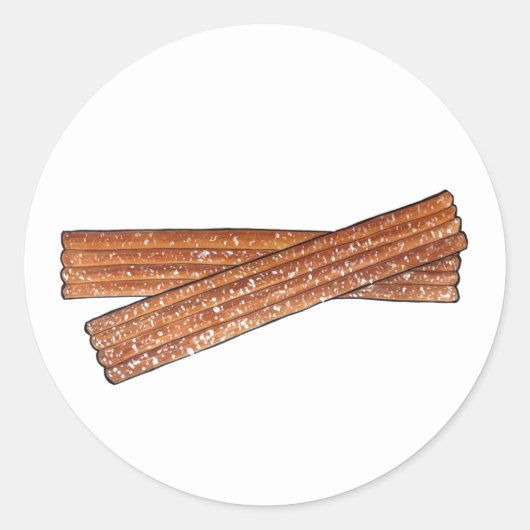 CHURROS Spaans Portugees Fried Churro Pastry Ronde Sticker (Voorkant)