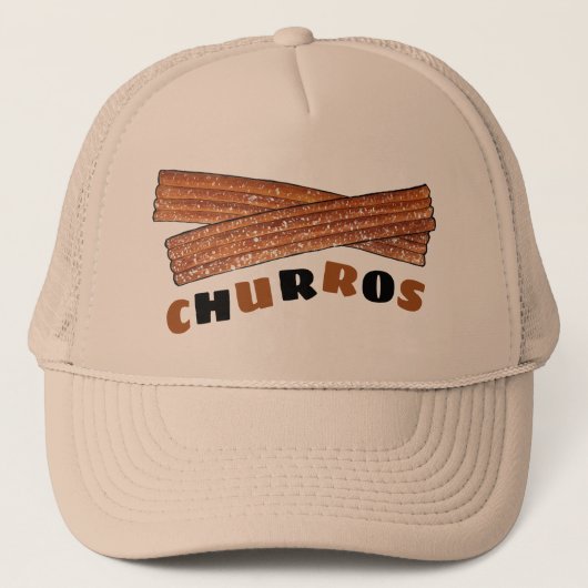 CHURROS Spaans Portugees Fried Churro Pastry Trucker Pet (Voorkant)
