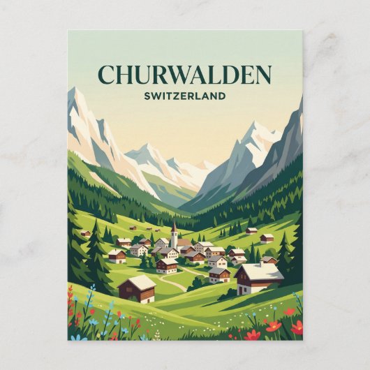 Churwalden Zwitserland Briefkaart (Voorkant)