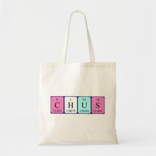 Chus periodieke lijstnaam canvas tas