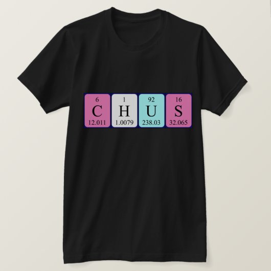 Chus periodieke lijstnaam shirt (Design voorkant)
