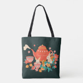 Chuseok Mid-Autumn Festival Teapot en Bunnies Tote Bag (Achterkant)