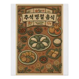 Chuseok Tafel van Tradities – Koreaanse Festival F Perfect Poster