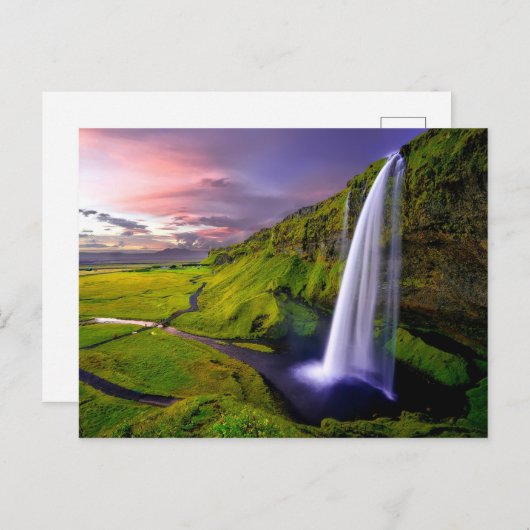 Chute d'eau Islande Briefkaart (Voorkant / Achterkant)