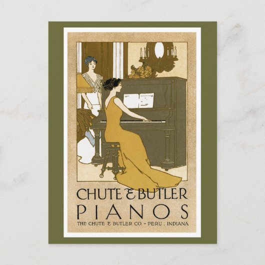 Chute en Butler Pianos Briefkaart (Voorkant)