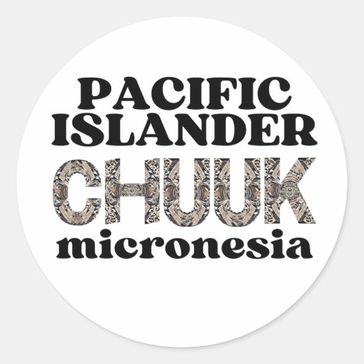 Chuuk Chukese Pacific Islander Micronesië Ronde Sticker (Voorkant)