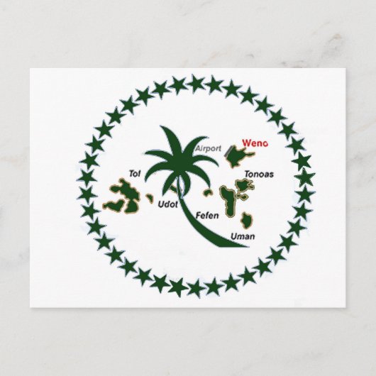 Chuuk Flag Briefkaart (Voorkant)