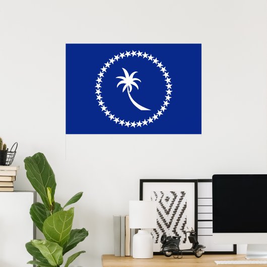 Chuuk, Micronesia flag Poster (Thuiskantoor)