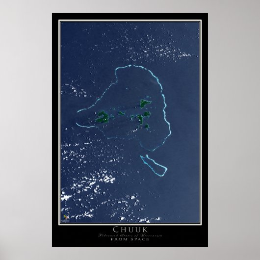Chuuk Truk Lagoon Micronesia Satellite Map Poster (Voorkant)