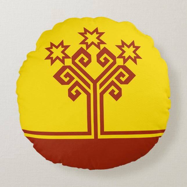 Chuvashia Flag Rond Kussen (Voorkant)