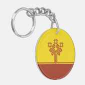 Chuvashia Flag Sleutelhanger (Voorkant Links)