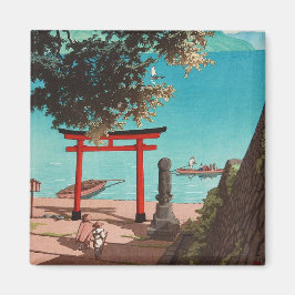 Chuzenji-tempel bij Utagahama Beach Hasui Kawase Magneet