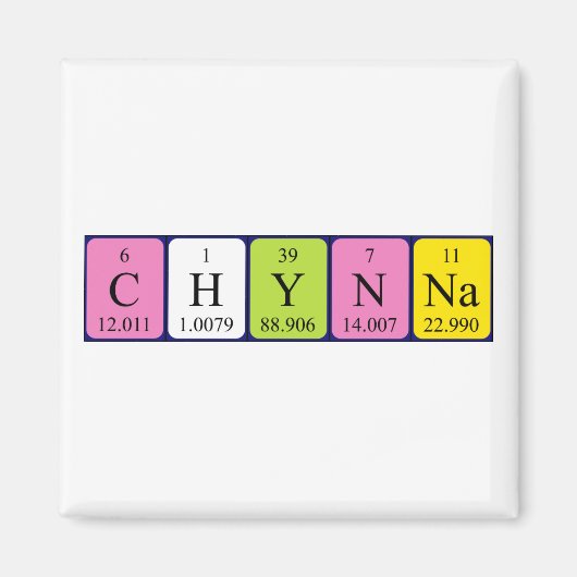 Chynna periodiek table name magnet (Voorkant)