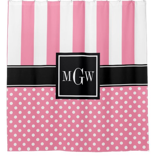 ci2 ci3=8x8 1ICBSQ LG Stripe Bottom Dot Douchegordijn (Voorkant)