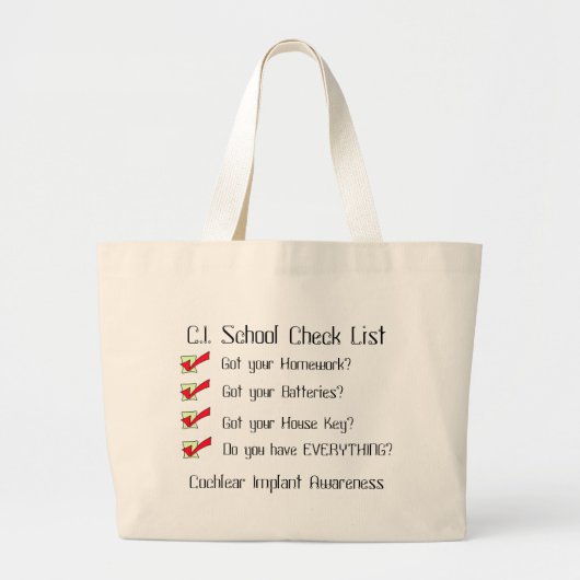 Ci Checklist-tas Grote Tote Bag (Voorkant)