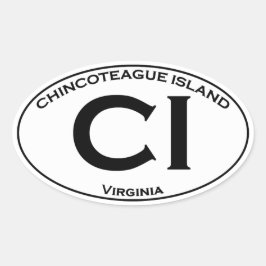 CI - Chincoteague Island Oval Logo Ovale Sticker