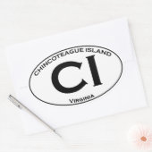 CI - Chincoteague Island Oval Logo Ovale Sticker (Envelop)