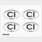 CI - Chincoteague Island Oval Logo Ovale Sticker (Vel)