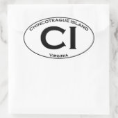 CI - Chincoteague Island Oval Logo Ovale Sticker (Tas)