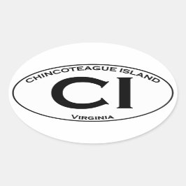 CI - Chincoteague Island Oval Logo Ovale Sticker