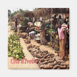 CI - Ivoorkust - traditionele markt Magneet