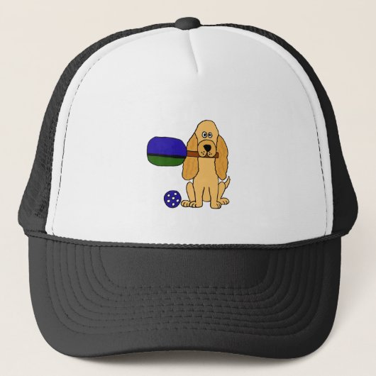 CI- Pickleball Cocker Spaniel Cartoon Trucker Pet (Voorkant)