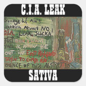 CIA LEAK SATIVA VIERKANTE STICKER (Voorkant)