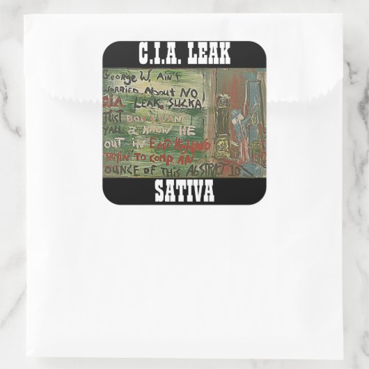 CIA LEAK SATIVA VIERKANTE STICKER (Tas)
