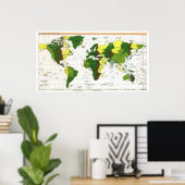 CIA Tijdzone Kaart van de wereld 1999 Poster (Thuiskantoor)