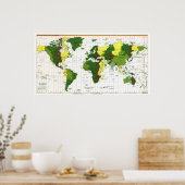 CIA Tijdzone Kaart van de wereld 1999 Poster (Keuken)