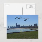 ciago skyline blauw briefkaart (Voorkant / Achterkant)