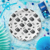 Ciak Patroon met bioscoopsymbolen en klapperbord Papieren Bordje (Feest)