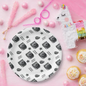 Ciak Patroon met bioscoopsymbolen en klapperbord Papieren Bordje (Feest)