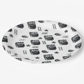 Ciak Patroon met bioscoopsymbolen en klapperbord Papieren Bordje (Gekanteld)