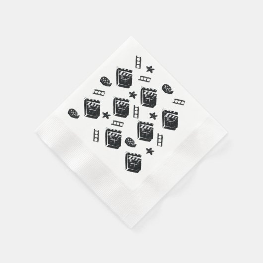 Ciak Patroon met bioscoopsymbolen en klapperbord Servet (Hoek)