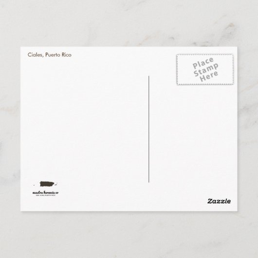 Ciales; Puerto Rico Briefkaart (Achterkant)