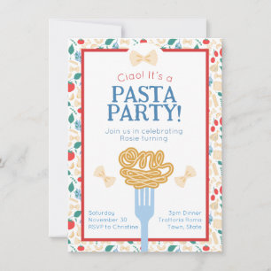 Ciao 1e Verjaardag Pasta Party Italiaans Boog Uitn Kaart