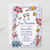 Ciao 20s Italian Seafood Wine Dinner 30th Birthday Kaart (Voorkant)