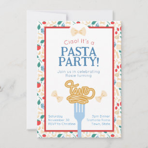 Ciao 2e Verjaardag Pasta Party Italiaans Tweede Kaart