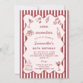 Ciao 70s Italian Pasta Dinner Party 80th Birthday Kaart (Voorkant)