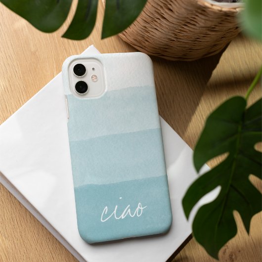Ciao Aqua Waterverf Gradient Stripe Case-Mate iPhone Case