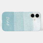 Ciao Aqua Waterverf Gradient Stripe Case-Mate iPhone Case (Achterkant (horizontaal))